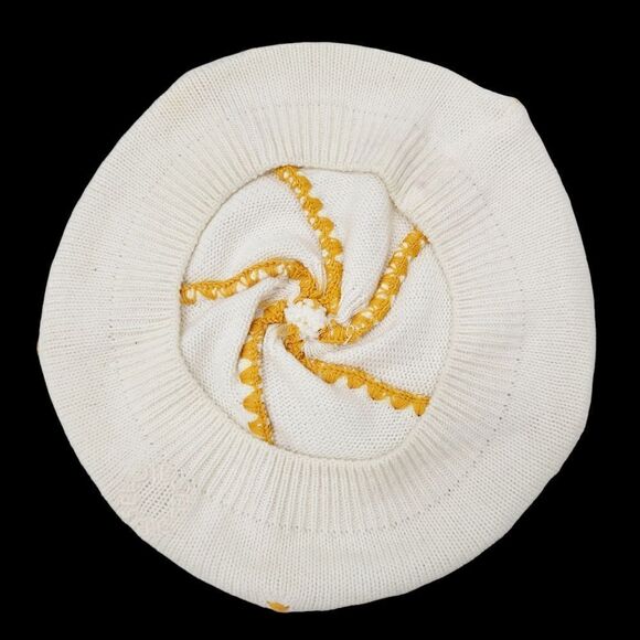 2/$20 Vintage Y2K White With Brown Pattern Knitted Hat Tuque Size: One size - Picture 6 of 6